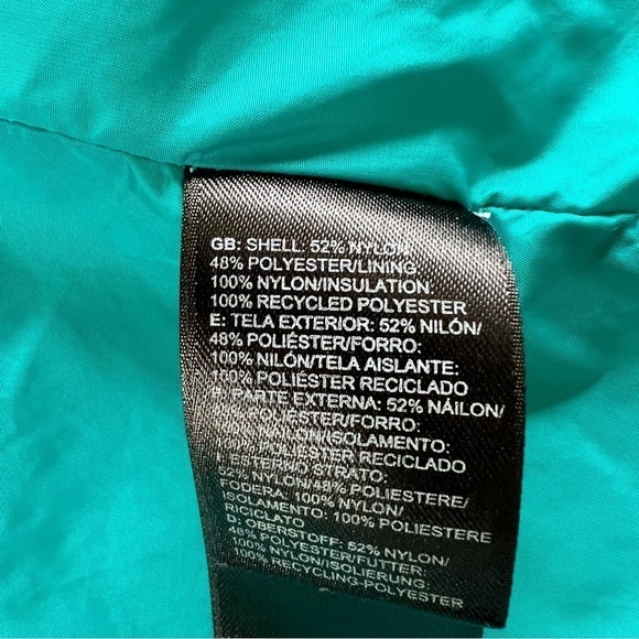 THE NORTH FACE Women's Quilted Puffer Vest Yellow Green Turquoise Sz XS - Picture 10 of 16